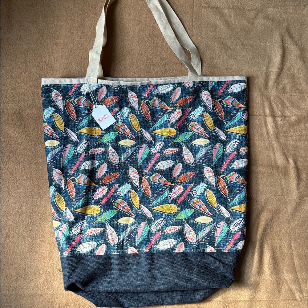 Colorful Leaf Pattern handmade Tote Bag